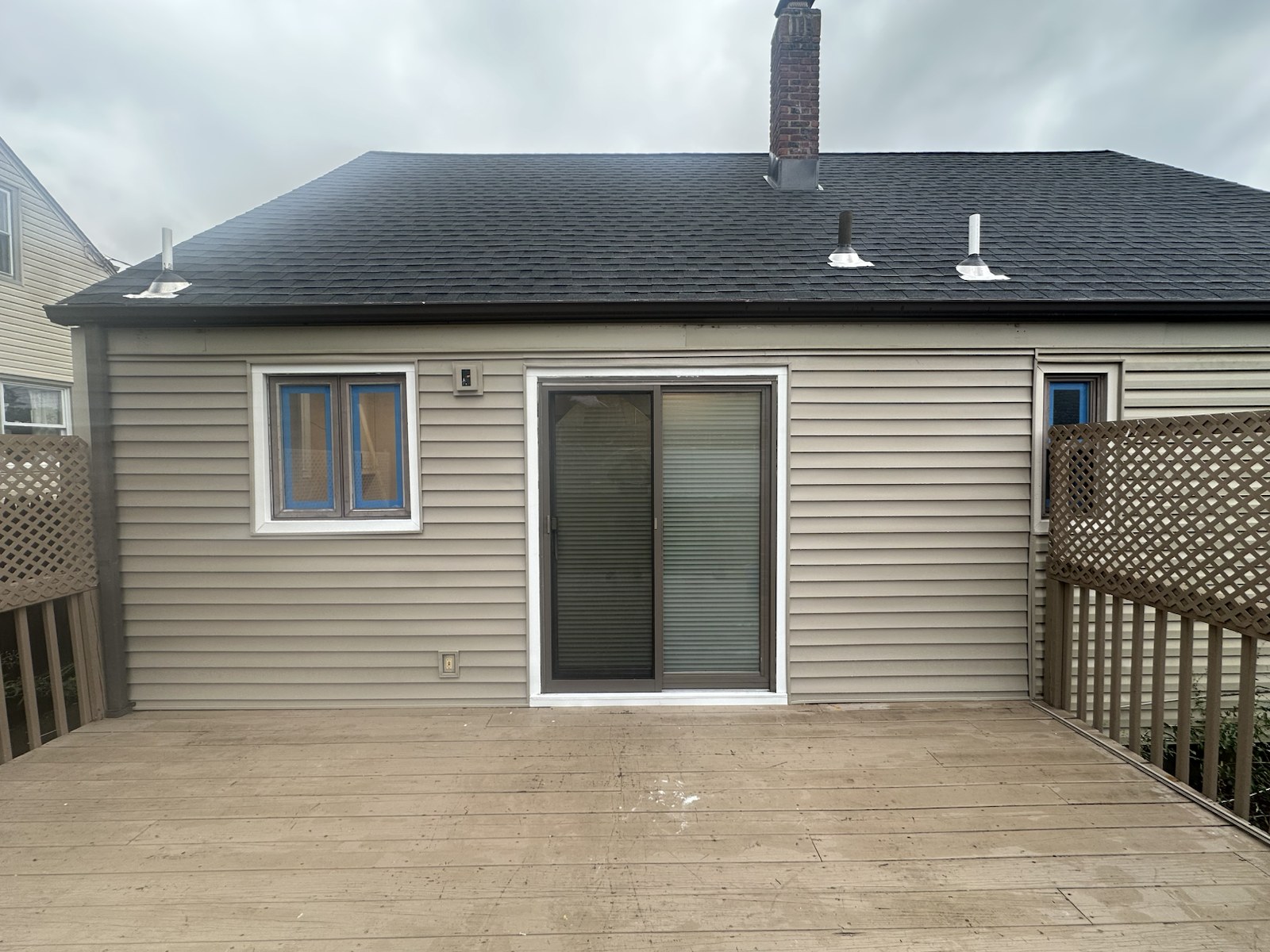 Completed sliding patio door installation