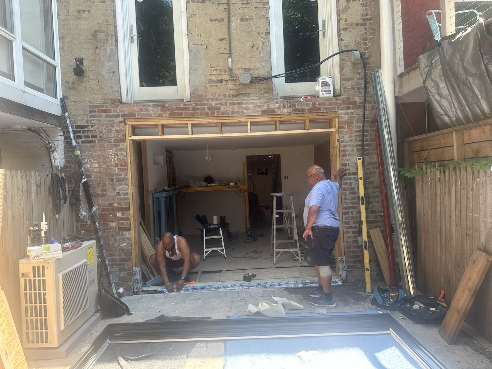 Window and door installation work in progress