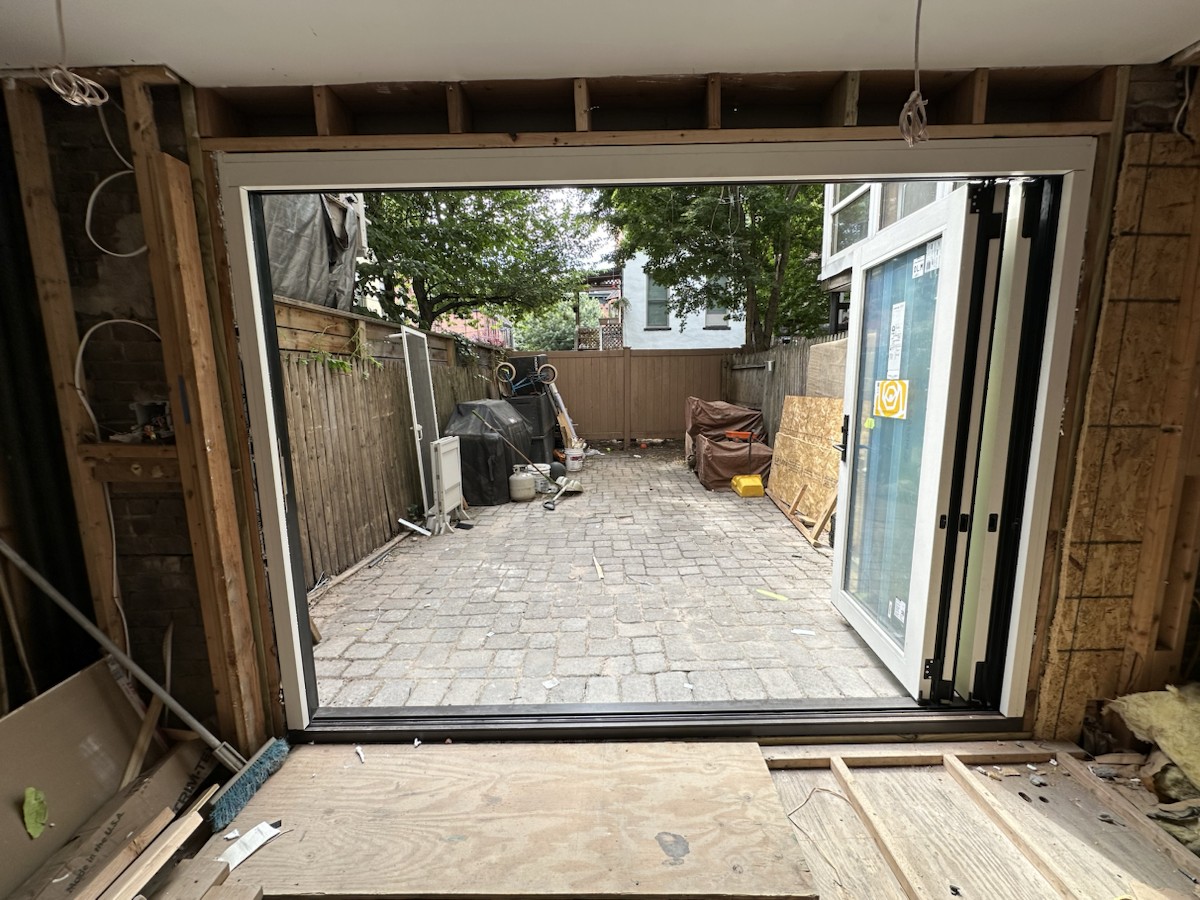 Project step 6: prepared opening viewed from inside the home